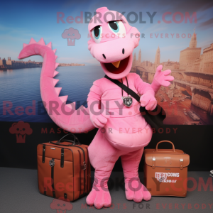 Roze Hydra-mascottekostuum...
