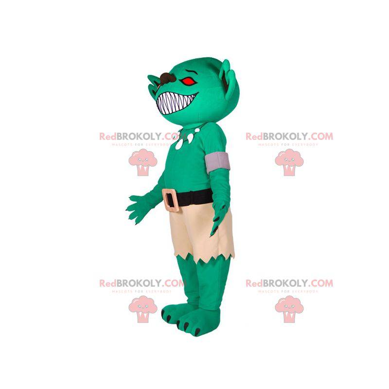 Mascotte d'extra-terrestre vert d'alien de monstre -