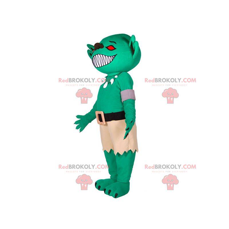 Monstro alienígena verde alienígena mascote - Redbrokoly.com