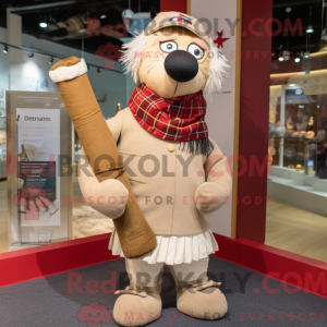 Beżowy sekkepipe maskot...