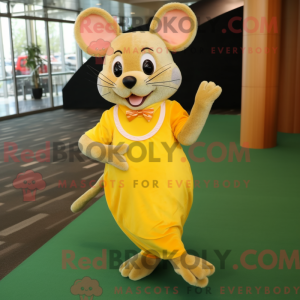 Gele muis mascottekostuum...