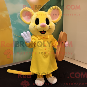 Gele muis mascottekostuum...