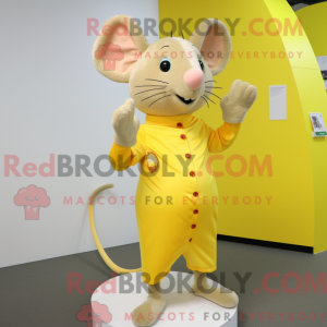 Gele muis mascottekostuum...