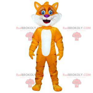 Mascotte gatto arancione e giallo. Mascotte di volpe -