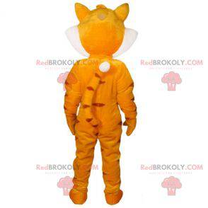 Mascotte de chat orange et jaune. Mascotte de renard -