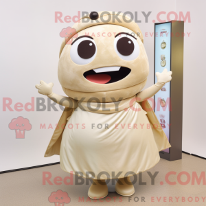 Beige Sushi maskot kostume...