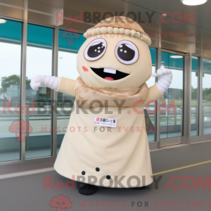 Beige Sushi maskot kostume...