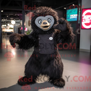Black Sloth mascottekostuum...