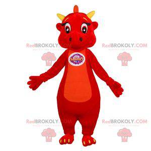 Cute and touching red and yellow dragon mascot - Redbrokoly.com