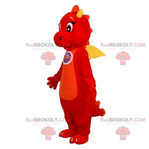 Cute and touching red and yellow dragon mascot - Redbrokoly.com