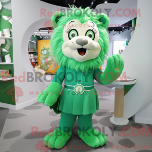 Green Lion maskot kostume...