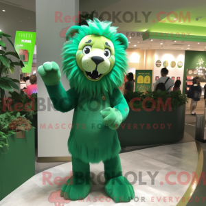 Green Lion mascot costume...