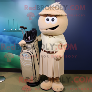 Beige Golf Bag maskot...