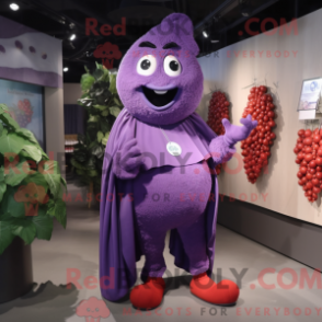 Fantasia de mascote de uva roxa com calça capri e alfinetes de xale - Mascotes da uva - REBROKO_235192 - RedBrokoly.com