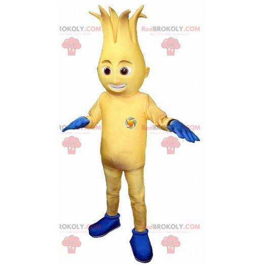 Mascotte pupazzo di neve giallo e blu - Redbrokoly.com