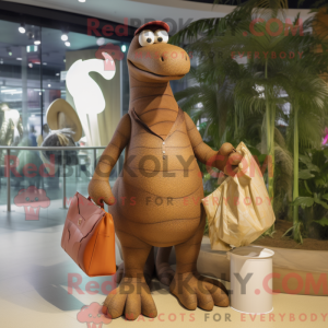 Brun Diplodocus maskot...