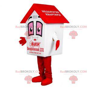 Mascote gigante branco e vermelho. Mascote Cabana -