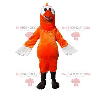 Mascotte d'oiseau orange et blanc - Redbrokoly.com