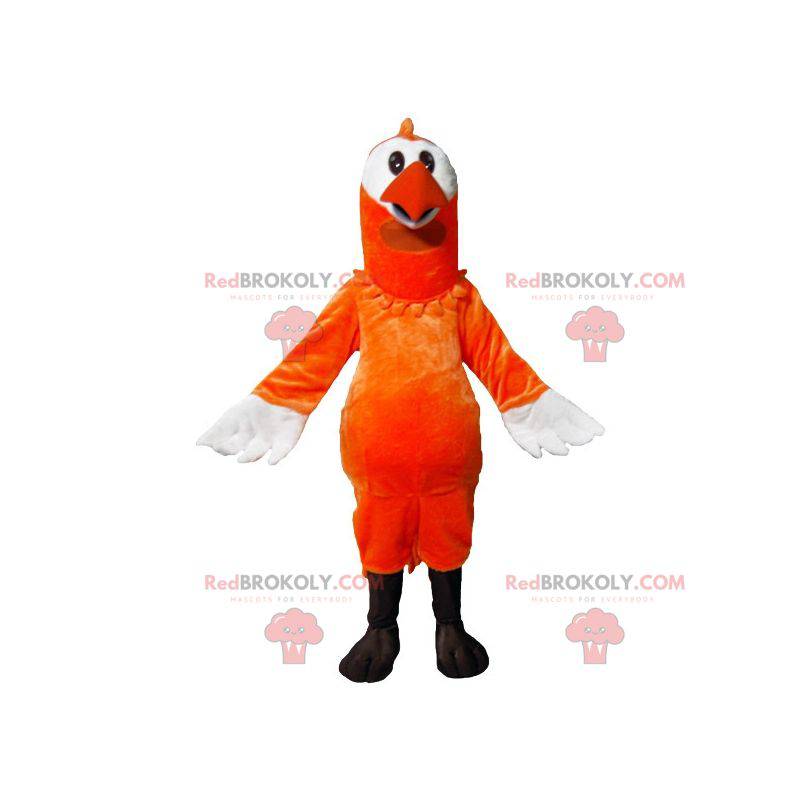 Mascote pássaro laranja e branco - Redbrokoly.com