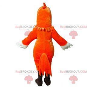 Mascote pássaro laranja e branco - Redbrokoly.com