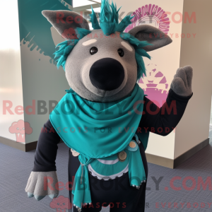 Teal Wild Boar mascot...