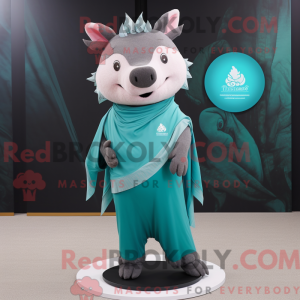 Teal Wild Boar mascot...