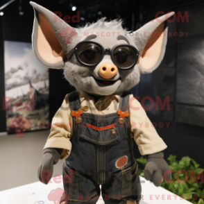 Fantasia de mascote de morcego com macacão e óculos - Mascotes de morcego - REBROKO_235388 - RedBrokoly.com