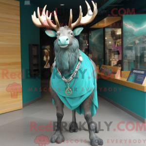 Teal Irish Elk mascot...