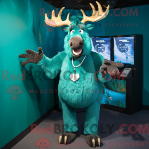Teal Irish Elk mascot...