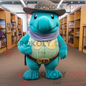 Turquoise Glyptodon mascot...