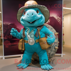 Turquoise Glyptodon mascot...