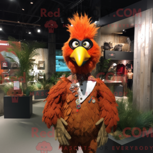 Rust Rooster maskot kostyme...