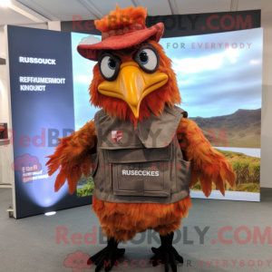 Rust Rooster maskot kostyme...