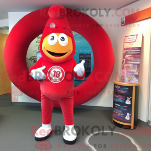 Red Donut-maskotdraktfigur...