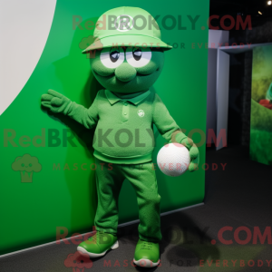 Grøn golfbold maskot...