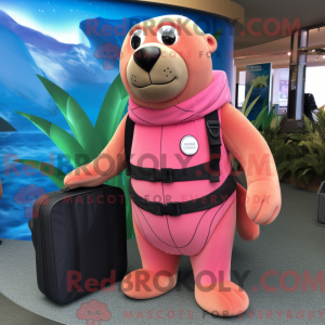 Pink Sea Lion mascot...