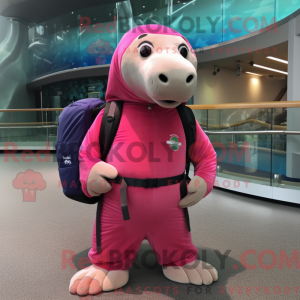 Pink Sea Lion mascot...