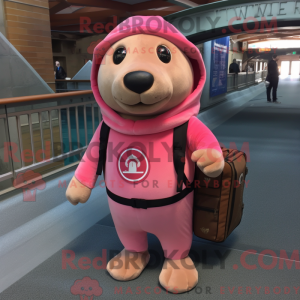 Pink Sea Lion maskot...