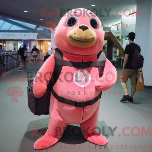 Pink Sea Lion mascot...
