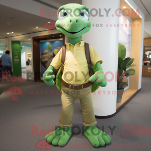 Oliven havskildpadde maskot...
