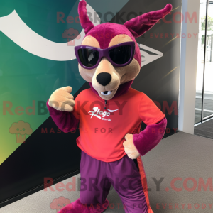 Magenta Känguru Maskottchen...