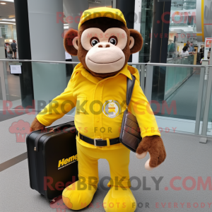Gul chimpanse maskot...