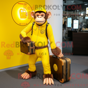 Mascotte de chimpanzé jaune...