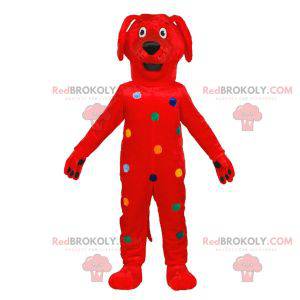 Red dog mascot with colorful polka dots - Redbrokoly.com