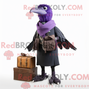 Lilla Crow maskot kostume...