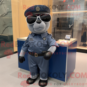 Gray Navy Seal mascot...