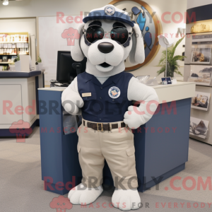 Gray Navy Seal mascot...