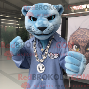 Himmelblå Jaguar maskot...