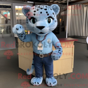 Himmelblå Jaguar maskot...