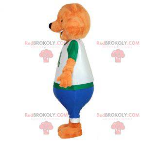 Mascotte de nounours orange. Mascotte d'ours orange -
